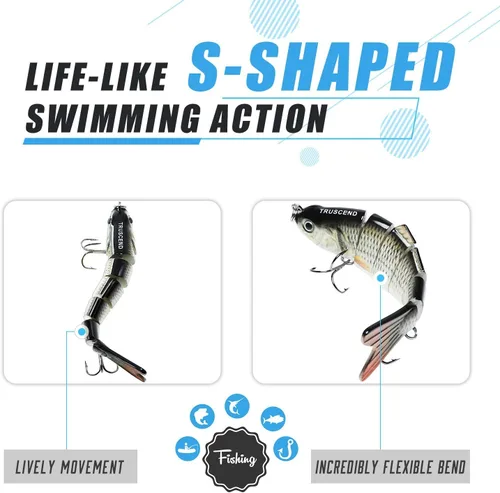 Vista 2 de TRUSCEND Swimmax - Señuelos de pesca realistas para agua salada y agua dulce, para trucha lucioperca, lucio, salmón azul, cebo, pesca de lubina