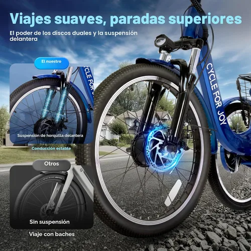 Vista 5 de Triciclo eléctrico para adultos, triciclo eléctrico de 7 velocidades con batería extraíble de 48V 624WH, autonomía de 70 millas en PAS 1, velocidad