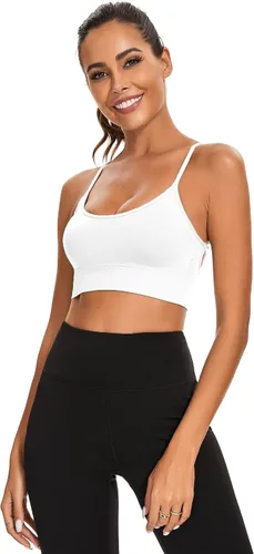 Vista 3 de Sykooria Paquete de 3 sujetadores deportivos con tiras para mujer, sexy, entrecruzados, para yoga, correr, atletismo, gimnasio, entrenamiento