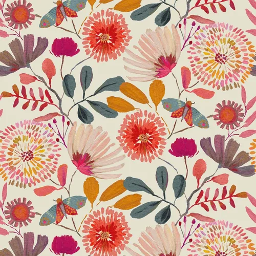 Vista 8 de Papel tapiz floral para despegar y pegar, extraíble, impermeable, azul marino/rosa/naranja, papel de contacto para dormitorio, baño, pared