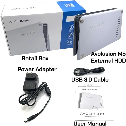 Vista 6 de Avolusion Disco duro externo USB 3.0 de la serie M5 de 16 TB para PC de sobremesa WindowsOS