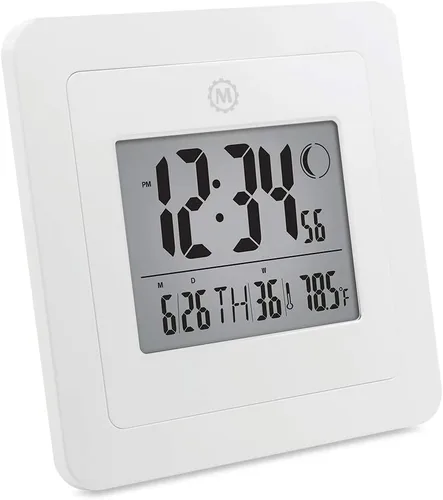 Vista 7 de MARATHON CL030049P reloj de pared digital con fase lunar Negro