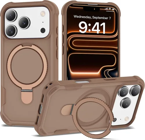 Vista 64 de Funda compatible con iPhone 12 y 12 Pro de 6.1 pulgadas con soporte de anillo magnético [protección militar contra caídas] [compatible con MagSafe]