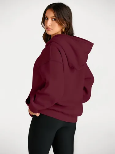 Vista 176 de Trendy Queen - Sudaderas extragrandes con capucha para mujer, suéteres de manga larga, sin botones, de vellón, de otoño, ropa de invierno