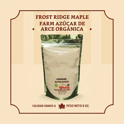 Vista 3 de Frost Ridge Maple Farm Azúcar de arce orgánico granulado en polvo, grado A, 8 onzas.