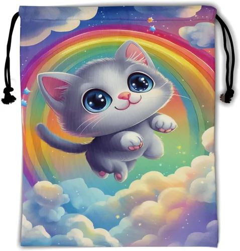 Vista 120 de Bolsa de agarre de gimnasia de piel de animal, bolsa de gimnasia con cordón ajustable, bolsa de cuerda para fauna silvestre, Mariposas Galaxy