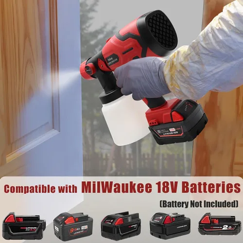 Vista 6 de Pulverizador de pintura para batería Milwaukee M18 de 18 V, pulverizadores de pintura HVLP inalámbricos para pintura de casa, rociador de manchas