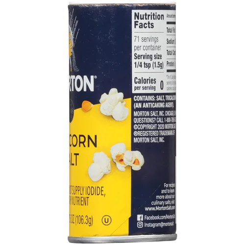 Vista 4 de Morton Condimento de Sal para Palomitas de Maíz, Salero de 3.75 Onzas (Paquete de 1)