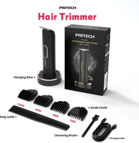 Vista 7 de PRITECH Recortadora de pelo Pubic para mujer, recortadora de bikini recargable para mujer, cabello púbico, uso húmedo y seco, afeitadora eléctrica