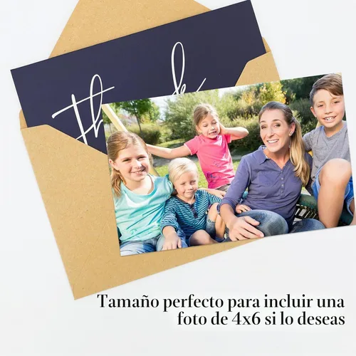 Vista 6 de NESCCI 24 tarjetas de agradecimiento con sobres, tarjeta de agradecimiento, diseño minimalista de 4 x 6 pulgadas, notas de agradecimiento para Azul