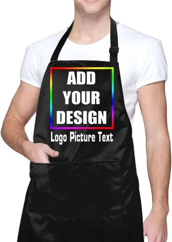 Vista 10 de Personalized Custom Apron For Women Men Kitchen Cooking Aprons Customized with Pockets Name Text Logo Picture