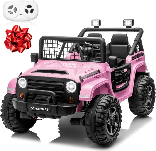 Vista 11 de Auto de paseo de 24 V con control remoto, camión conmutable XL de 2 plazas 4WD/2WD con motor de 4 x 200 W, asiento de 20 pulgadas de ancho, ruedas