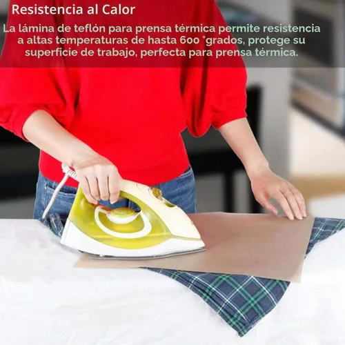 Vista 5 de Paquete de 4 láminas de teflón PTFE de 12" x 16" y 3 rollos de cinta de sublimación resistente al calor de 10mm, cinta térmica para transferencia