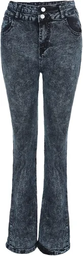 Vista 3 de Jean Pants for Women Cut up Pocket Women's Trousers Flared Wide Button Skinny Leg High Waist Jeans 2022 Jeans