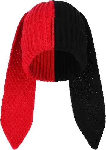 Vista 16 de Gorro de conejo para mujer, lindo conejo de ganchillo, gorro de invierno, cálido gorro de calavera para esquí al aire libre