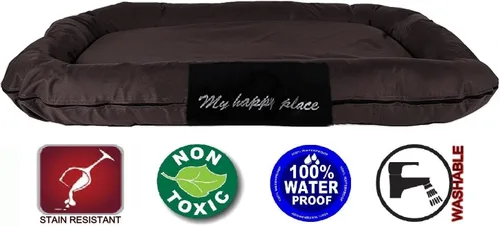 Vista 2 de Almohadilla ortopédica de lujo para cama de mascotas de espuma viscoelástica sólida con funda externa resistente al agua Oxford para perros pequeños