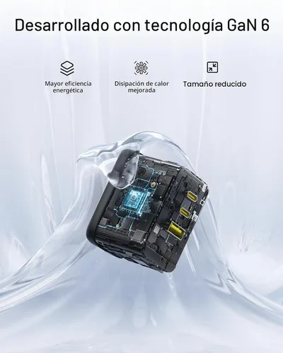 Vista 7 de Baseus Enerfill - Cargador USB C de 70 W, bloque de carga rápida de 3 puertos con enchufe plegable, cargador de ladrillo de pared GaN tipo C