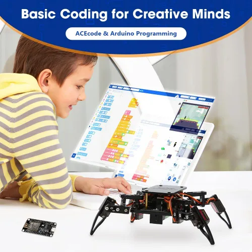 Vista 3 de Kit de Robot Araña Biónica Programable STEM, Kit Científico para Niños de 8 a 12 años, Juguete de Construcción de Robótica DIY para Adolescentes