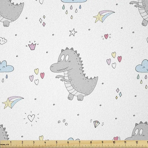 Vista 15 de Lunarable Tela de animales de The Yard, caras de gato y perro, mejores amigos, Bulldog Beagle, Labrador, Calico Kitty impresión, tela de satén