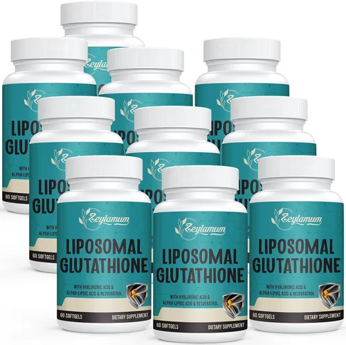Vista 11 de Zeylamum Cápsulas blandas de glutatión liposomal de 2400 MG, absorción máxima, forma activa reducida de L-glutatión (GSH), con ácido hialurónico