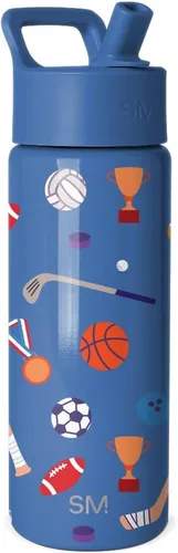 Vista 50 de Simple Modern Botella de agua para niños con tapa con pajilla, vaso aislado de acero inoxidable de 14 onzas para niños y a prueba de derrames