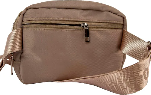 Vista 2 de Riñonera Elegante cangurera cruzada con correa ajustable para viajes y uso diario, Beige Bronceado, Bolsa de cinturón