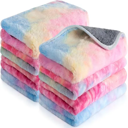 Vista 12 de Tudomro 8 Piezas Mantas Absorbentes y Lavables para Conejillo de Indias, Ropa de Cama de Vellón Animal, Forros para Jaula, Impermeables