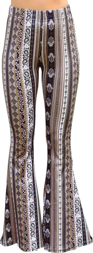 Vista 10 de Daisy Del Sol - Pantalones de yoga cómodos y elásticos de cintura alta, estilo boho de los 70 con parte inferior acampanada Baya