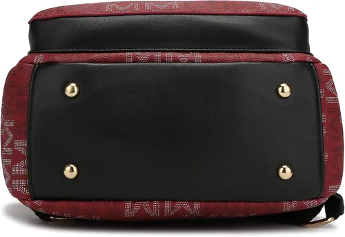Vista 8 de MKF - Mochila para mujer de cuero vegano con asa superior, bolsa de viaje a la moda, mochila