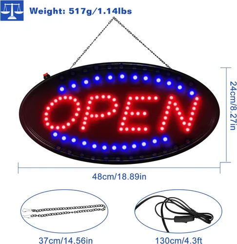 Vista 11 de TeqHome - Letrero abierto LED brillante, señal abierta, letreros eléctricos