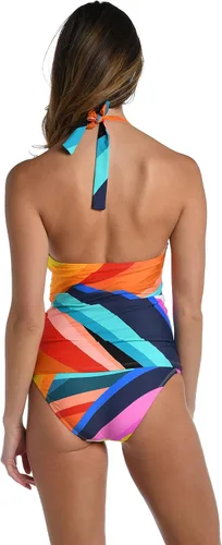 Vista 2 de Top de traje de baño tankini con cuello en V, Oro