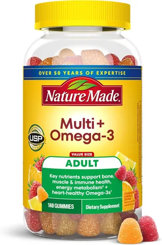 Vista 13 de Nature Made Multivitamínico + Omega-3, gomitas multivitamínicas para mujeres y hombres, apoyo nutricional diario, 80 vitaminas y minerales