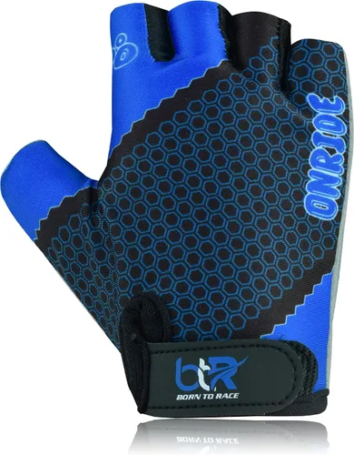 Vista 4 de BTR BORN TO RACE Guantes de ciclismo para niños y niñas, guantes de ciclismo para scooter, BMX, ciclismo, ciclismo, equitación, guantes de medio dedo