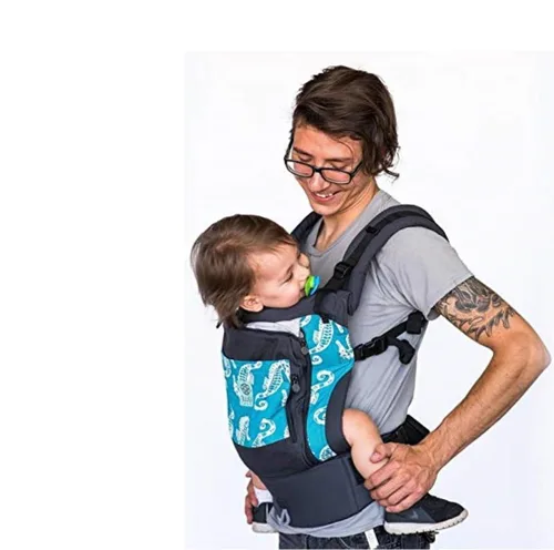 Vista 5 de LILLEbaby Portabebés 4 en 1 Essentials para todas las estaciones, caballito de mar, tela ergonómica y cómoda