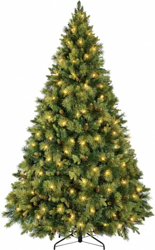 Vista 18 de Naomi Home - Árbol de Navidad realista preiluminado de 6.5 pies, 400 luces Con bisagras