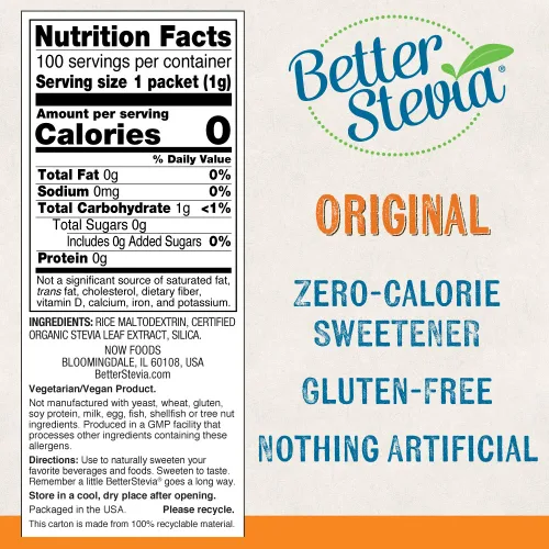 Vista 2 de NOW Foods Paquetes de extracto de stevia TwinPack, cajas de 100 unidades (paquete de 2)