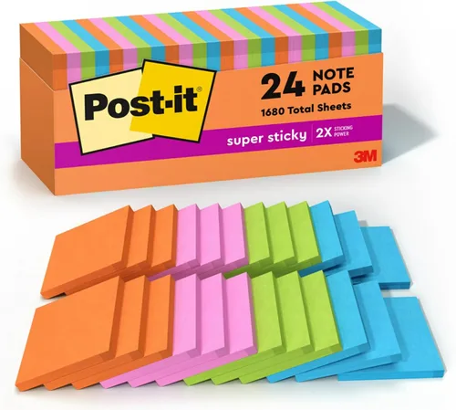 Vista 12 de Notas autoadhesivas Sticky Notes de Post-it Suministros escolares y suministros de oficina, el doble de poder de adherencia