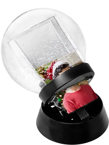 Vista 2 de Neil Enterprises Inc. Esfera 2-Foto Globo de nieve con base negra