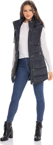 Vista 2 de S.E.B. por Sebby - Chaqueta acolchada larga con capucha para mujer, relleno de plumón sintético con capucha para otoño e invierno