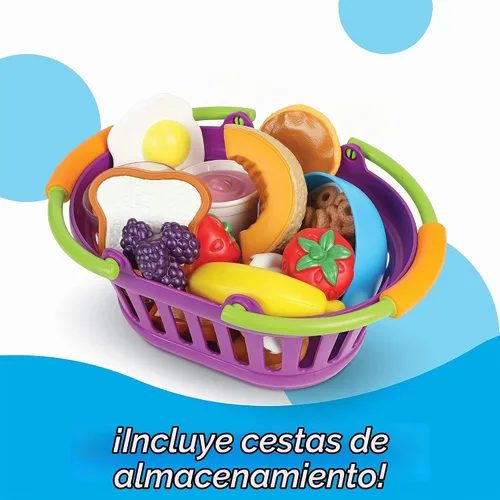 Vista 4 de Learning Resources Paquetes de desayuno, comida y cena de juguete New Sprouts, 3 juegos, alimentos de juguete para niños, de 2 años en adelante