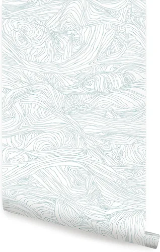 Vista 8 de Papel tapiz autoadhesivo de ondas de grano de madera (hoja individual, 2 x 9 pies, dorado)