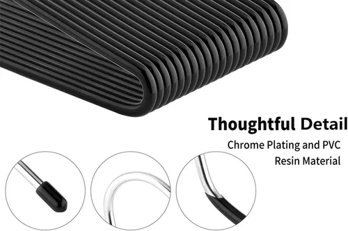 Vista 8 de Perchas metálicas antideslizantes para pantalones, paquete de 20