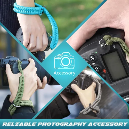 Vista 6 de SUNYA Correa de muñeca para cámara para fotógrafos - Correa de mano de paracord compatible para cámara réflex digital o sin espejo