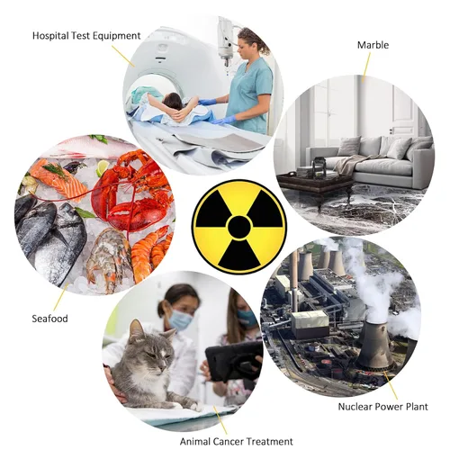 Vista 7 de Medidor de radiación nuclear, contador Geiger, detector radiactivo BTMETER detector de rayos X beta gamma nivel CPM con alarma, dosímetro