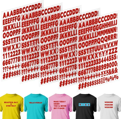 Vista 12 de 10 hojas 1660 piezas letras y números termoadhesivos para ropa, letras de vinilo termoadhesivas blancas de 1 pulgada con letras de transferencia