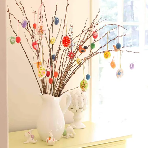 Vista 7 de SpringFlower Kit de pintura de huevos de Pascua blancos, 24 huevos flocados pintables con kit de garabatos para diseño de bricolaje, huevos flocados