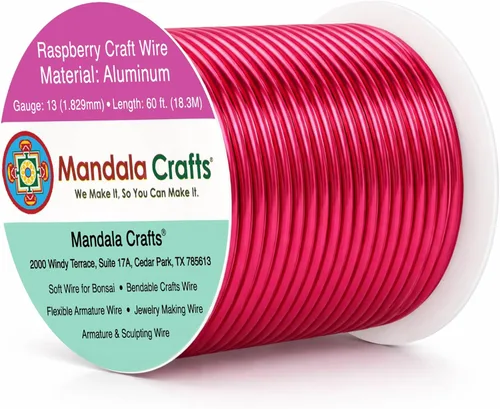 Vista 67 de Mandala Crafts - Alambre de aluminio anodizado de calibre 22 para hacer joyas - 137.2 m de alambre flexible surtido y coloreado - Doble para bonsái