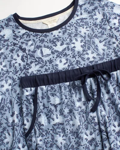 Vista 6 de Lucky Brand Conjunto de pijama de 4 piezas para mujer, camiseta suave, camiseta sin mangas, pantalones cortos y pantalones, Azul, Grande