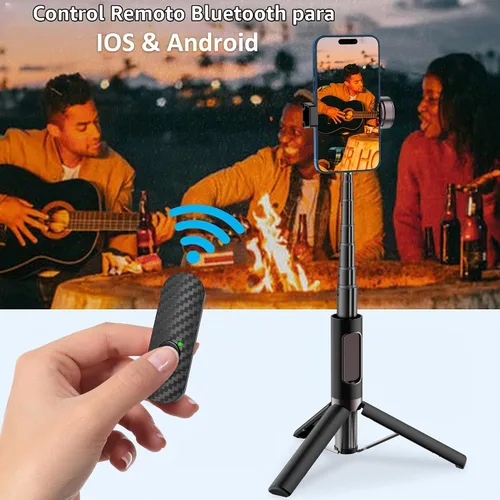 Vista 5 de Selfie Stick - Trípode de aleación de aluminio para selfie stick con soporte de trípode plegable para viajes, rotación de 270 grados, compatible