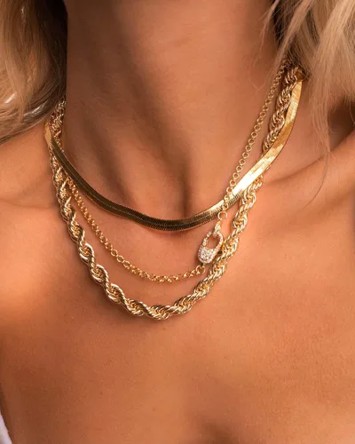 Vista 9 de DEARMAY - Collares de oro bañado de 14 quilates para mujer, delicado collar de gargantilla de espiga de oro, collar de serpiente en capas finas